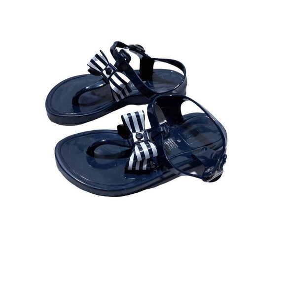 Gap Kids Nautical Bow Rubber Sandals Navy White - Picture 2 of 3